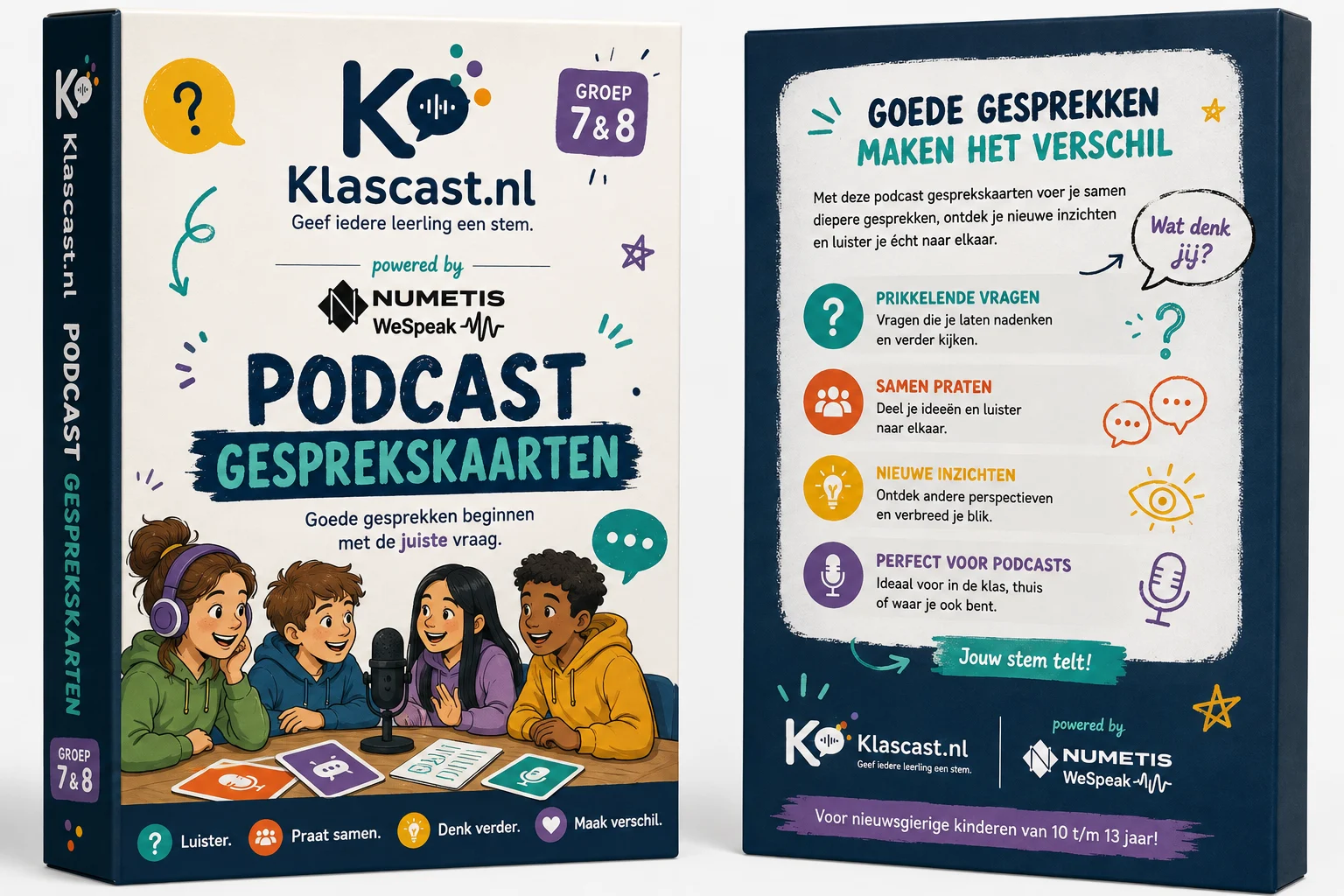 Leerlingen werken samen aan een podcastopdracht in de klas